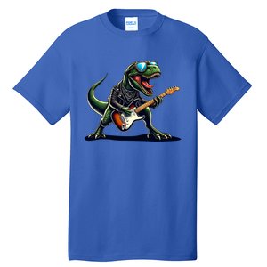 Punk Dinosaur RockN Roll Goth Dino Funny Guitar Band Great Gift Tall T-Shirt