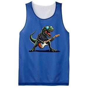 Punk Dinosaur RockN Roll Goth Dino Funny Guitar Band Great Gift Mesh Reversible Basketball Jersey Tank