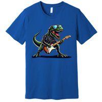 Punk Dinosaur RockN Roll Goth Dino Funny Guitar Band Great Gift Premium T-Shirt