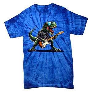 Punk Dinosaur RockN Roll Goth Dino Funny Guitar Band Great Gift Tie-Dye T-Shirt