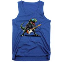 Punk Dinosaur RockN Roll Goth Dino Funny Guitar Band Great Gift Tank Top