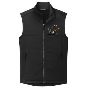 Punk Dinosaur RockN Roll Goth Dino Funny Guitar Band Great Gift Collective Smooth Fleece Vest