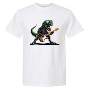 Punk Dinosaur RockN Roll Goth Dino Funny Guitar Band Great Gift Garment-Dyed Heavyweight T-Shirt