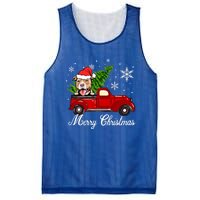 Pitbull Dog Riding Red Truck Christmas Decorations Pajama Gift Mesh Reversible Basketball Jersey Tank