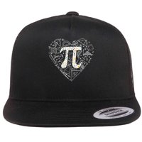 Pi Day Retro Floral Pi Teacher Math Mathematics Happy Pi Day Flat Bill Trucker Hat