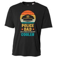 Police Dad Regular But Cooler Fathers Day Cop Officer Men Cooling Performance Crew T-Shirt