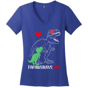 Papawsaurus Daddy Rex Autism Awareness Proud Dad Gift Women's V-Neck T-Shirt