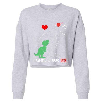 Papawsaurus Daddy Rex Autism Awareness Proud Dad Gift Cropped Pullover Crew