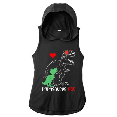 Papasaurus Daddy Rex Autism Awareness Proud Dad Gift Ladies PosiCharge Tri-Blend Wicking Draft Hoodie Tank