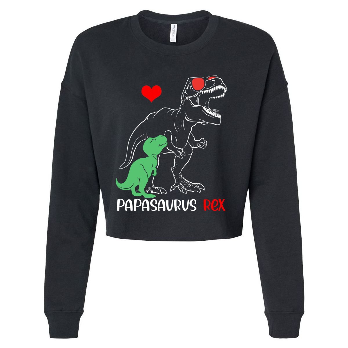 Papasaurus Daddy Rex Autism Awareness Proud Dad Gift Cropped Pullover Crew