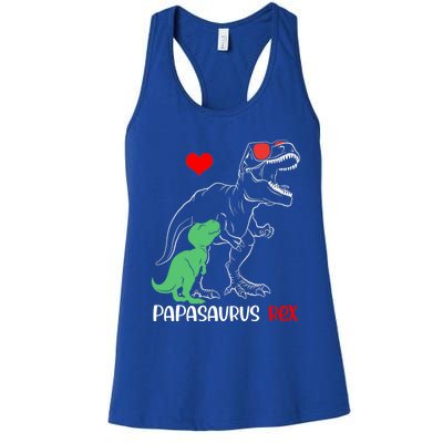 Papasaurus Daddy Rex Autism Awareness Proud Dad Gift Women's Racerback Tank