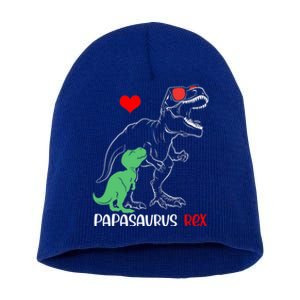 Papasaurus Daddy Rex Autism Awareness Proud Dad Gift Short Acrylic Beanie