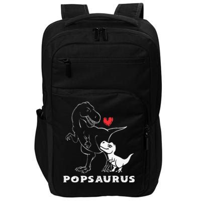 Popsaurus Dinosaur Retro Father's Day For Dad Grandpa Impact Tech Backpack