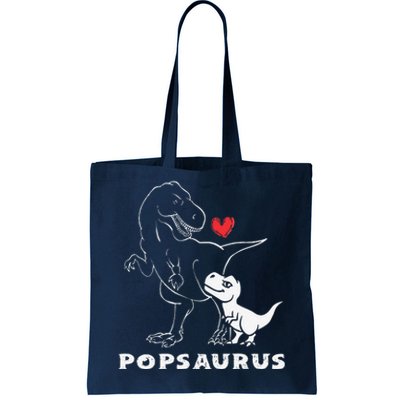 Popsaurus Dinosaur Retro Father's Day For Dad Grandpa Tote Bag