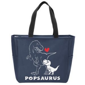 Popsaurus Dinosaur Retro Father's Day For Dad Grandpa Zip Tote Bag