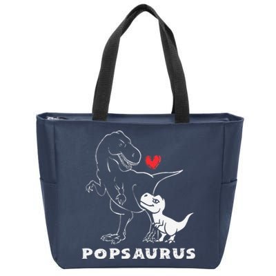 Popsaurus Dinosaur Retro Father's Day For Dad Grandpa Zip Tote Bag