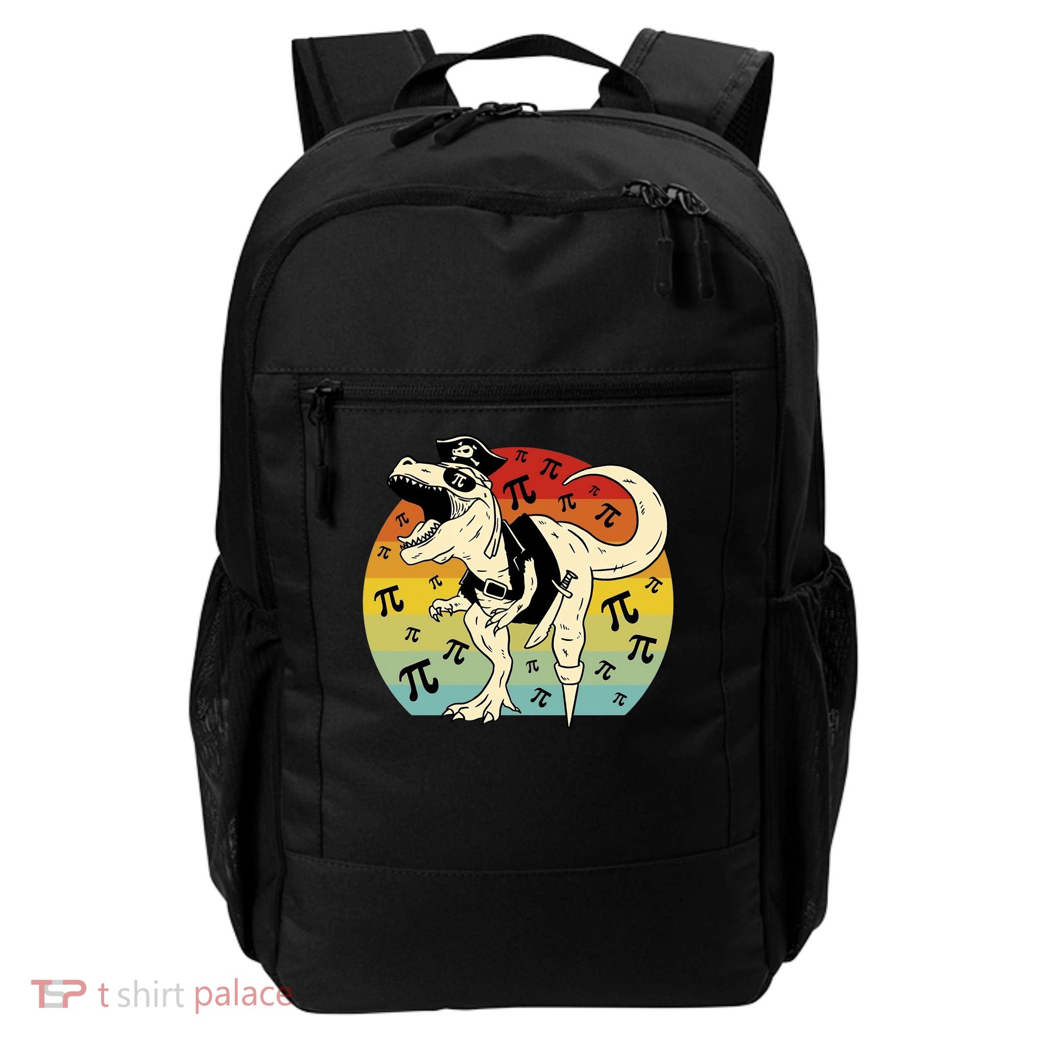 Pirate Dinosaur Retro Sunset Pi Day Daily Commute Backpack