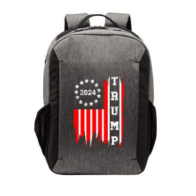 Patriotic Distressed Retro Vintage American Flag Trump 2024 Vector Backpack