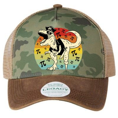 Pirate Dinosaur Retro Sunset Pi 3.14159 Legacy Tie Dye Trucker Hat