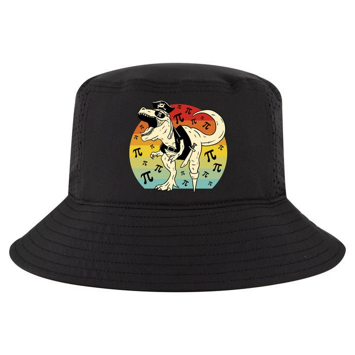 Pirate Dinosaur Retro Sunset Pi 3.14159 Cool Comfort Performance Bucket Hat