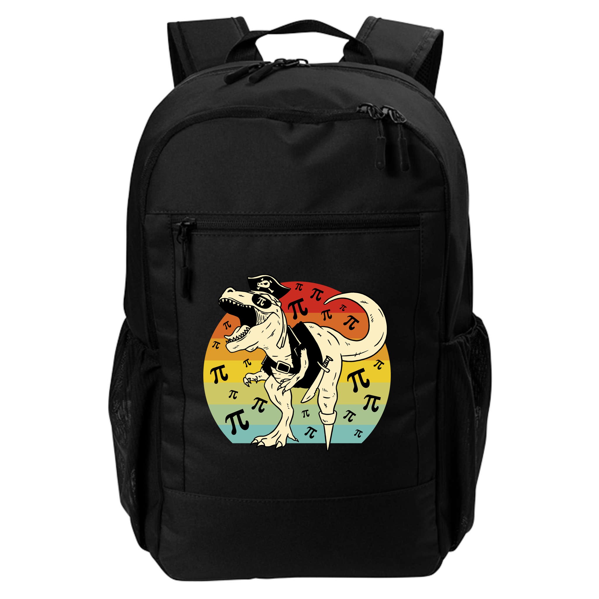 Pirate Dinosaur Retro Sunset Pi 3.14159 Backpack