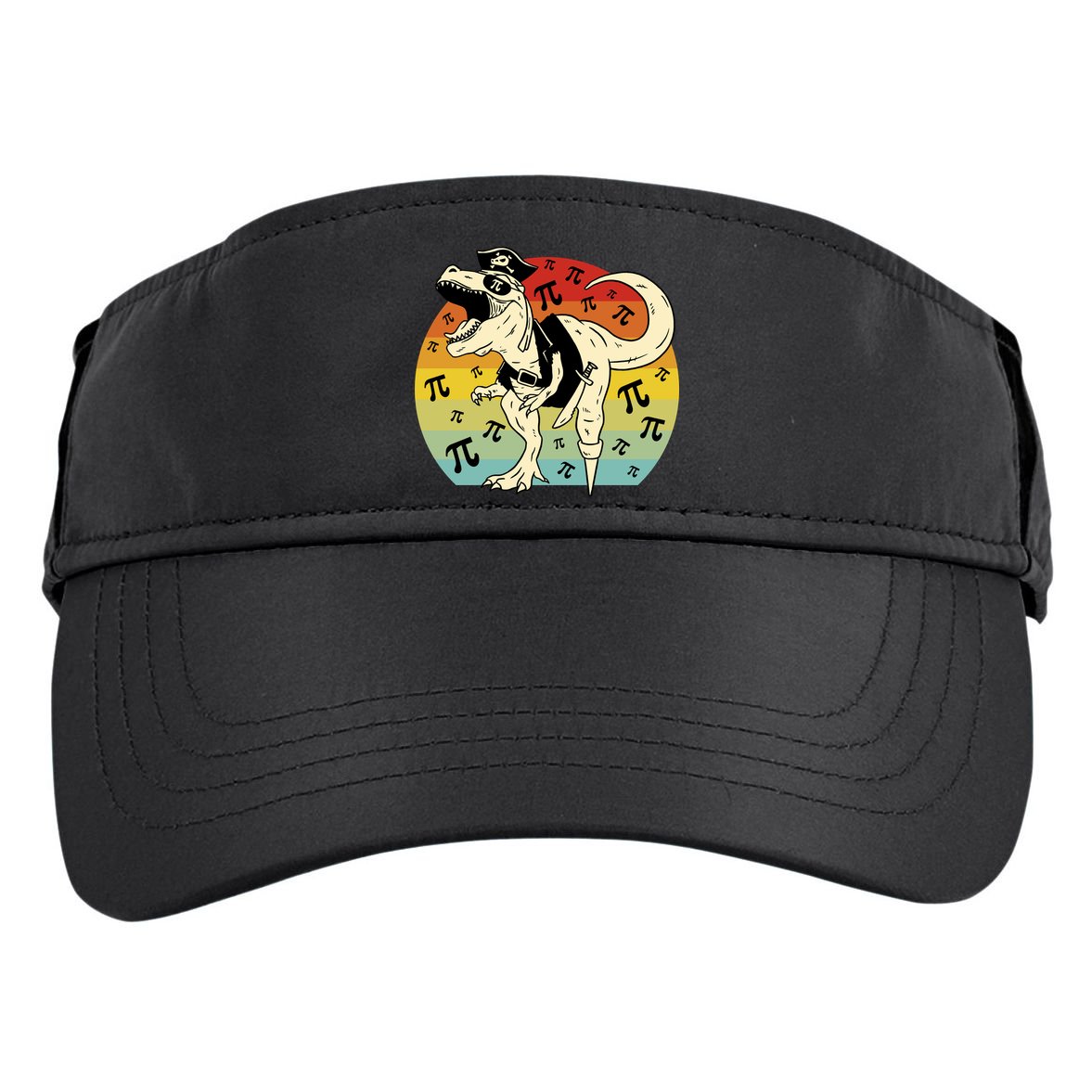 Pirate Dinosaur Retro Sunset Pi 3.14159 Adult Drive Performance Visor