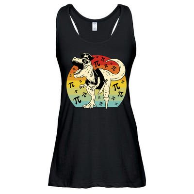 Pirate Dinosaur Retro Sunset Pi 3.14159 Ladies Essential Flowy Tank