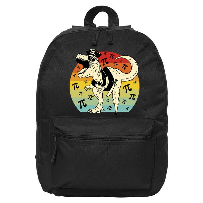 Pirate Dinosaur Retro Sunset Pi 3.14159 16 in Basic Backpack