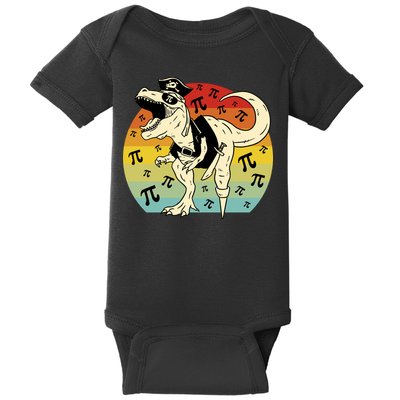 Pirate Dinosaur Retro Sunset Pi 3.14159 Baby Bodysuit