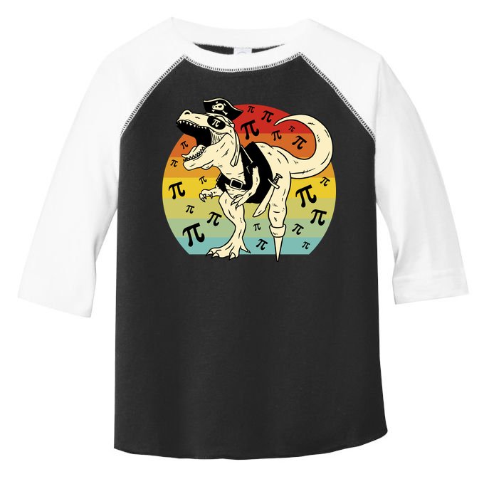 Pirate Dinosaur Retro Sunset Pi 3.14159 Toddler Fine Jersey T-Shirt