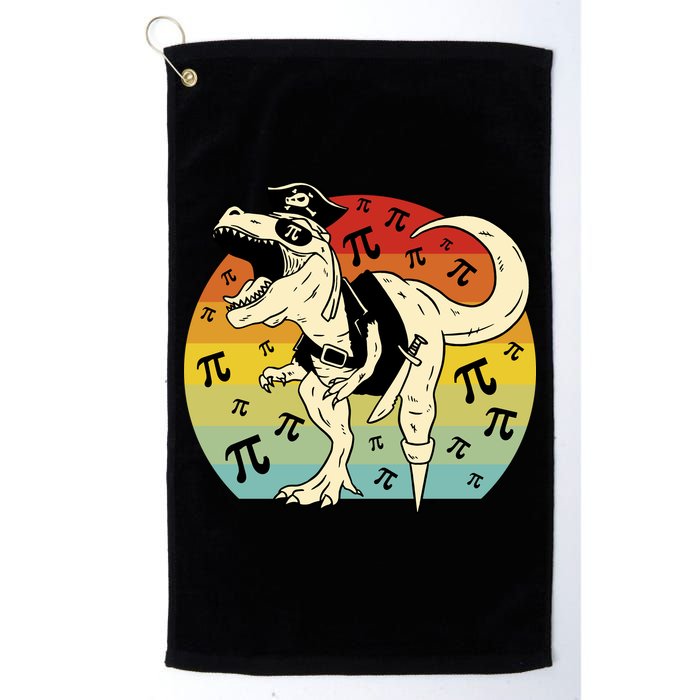 Pirate Dinosaur Retro Sunset Pi 3.14159 Golf Towel