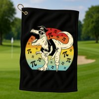 Pirate Dinosaur Retro Sunset Pi 3.14159 Golf Towel