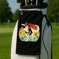 Pirate Dinosaur Retro Sunset Pi 3.14159 Golf Towel