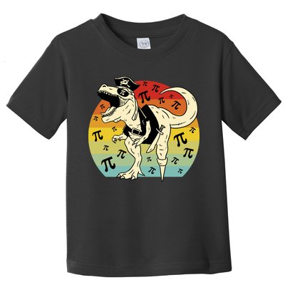 Pirate Dinosaur Retro Sunset Pi 3.14159 Toddler T-Shirt