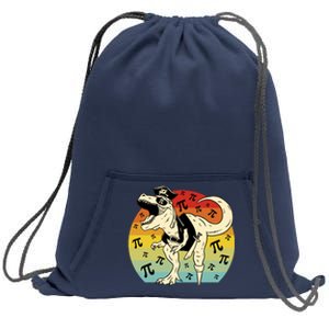 Pirate Dinosaur Retro Sunset Pi 3.14159 Sweatshirt Cinch Pack Bag