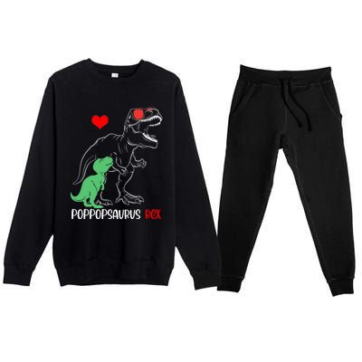 Poppopsaurus Daddy Rex Autism Awareness Proud Dad Funny Gift Premium Crewneck Sweatsuit Set