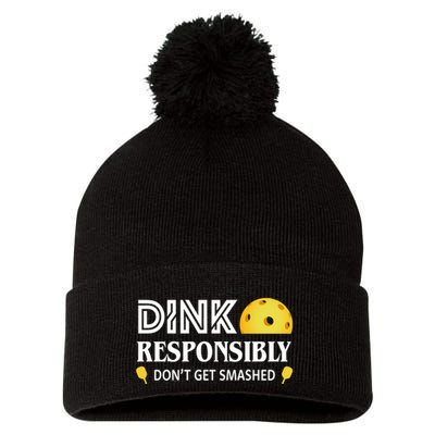 Pickleball Drink Responsibly Pom Pom 12in Knit Beanie