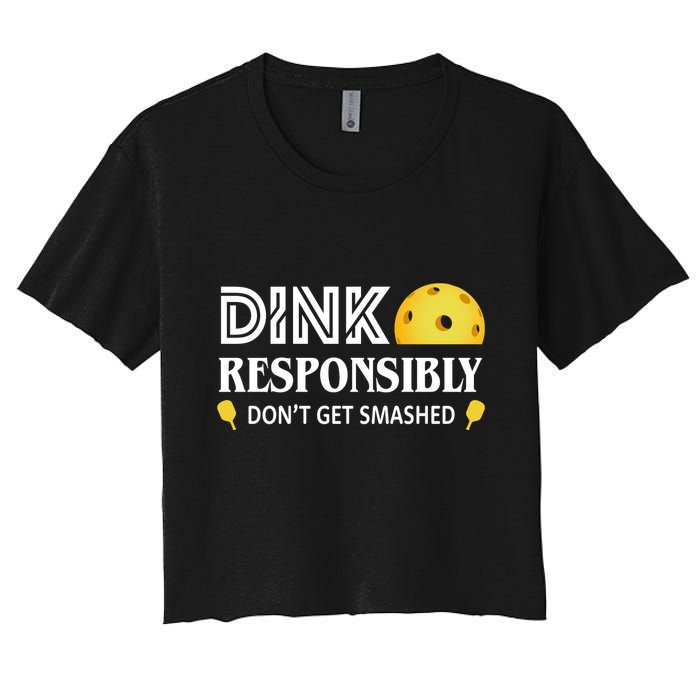 Pickleball Drink Responsibly Women's Crop Top Tee
