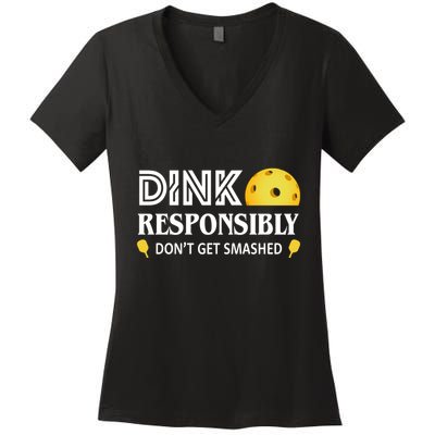 Pickleball Drink Responsibly Women's V-Neck T-Shirt