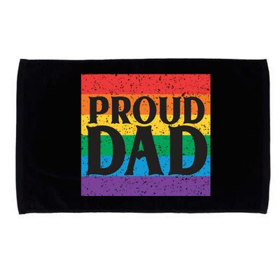 Proud Dad Rainbow Equality Lgbt Pride Month Gift Microfiber Hand Towel