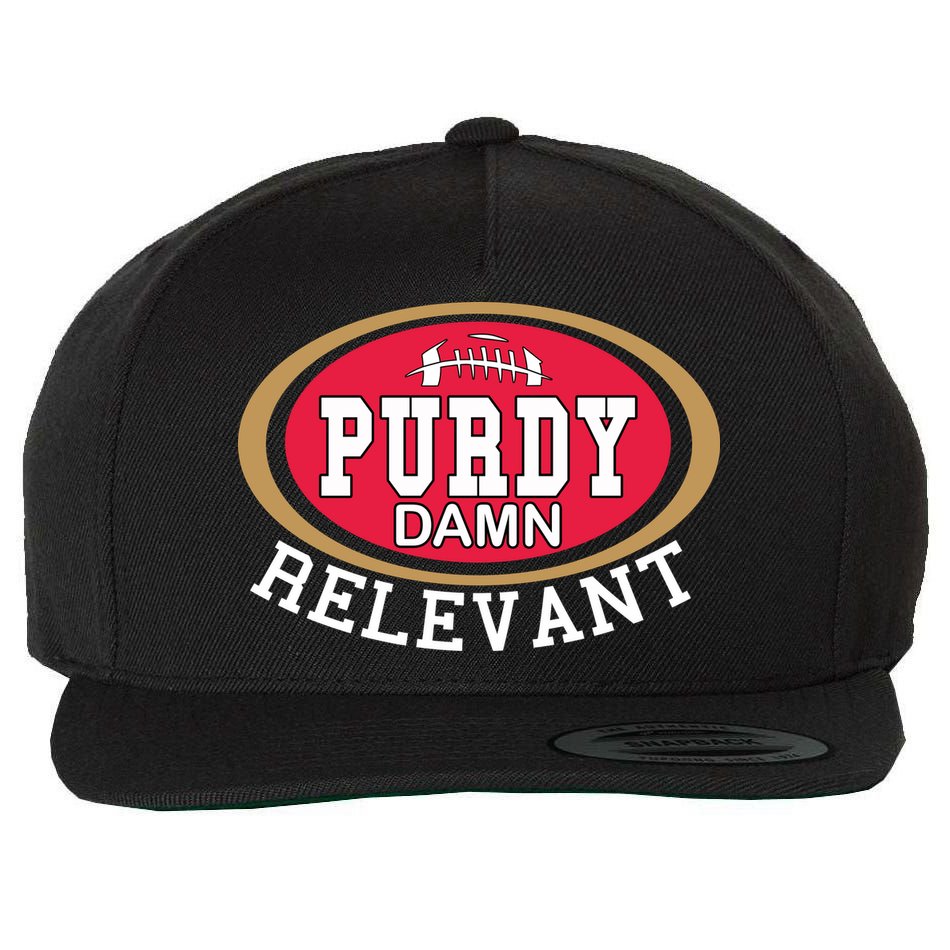 Purdy Damn Relevant San Francisco Football Wool Snapback Cap