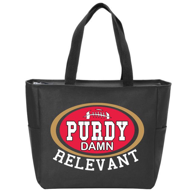 Purdy Damn Relevant San Francisco Football Zip Tote Bag
