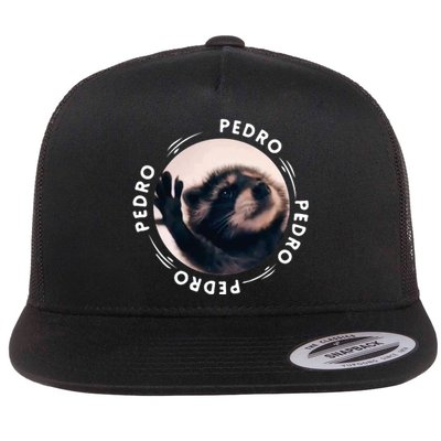 Pedro Dancing Raccoon Pedro Pedro Dancing Raccoon Meme Flat Bill Trucker Hat