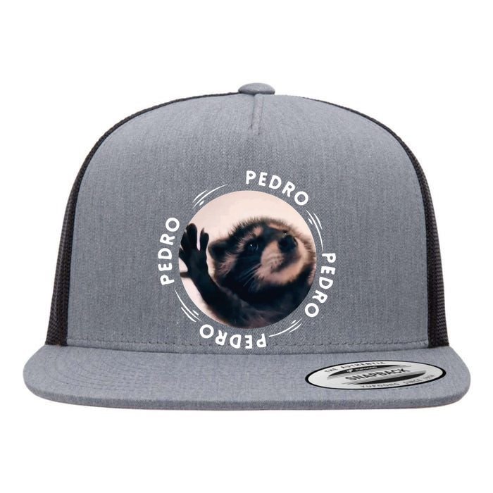 Pedro Dancing Raccoon Pedro Pedro Dancing Raccoon Meme Flat Bill Trucker Hat