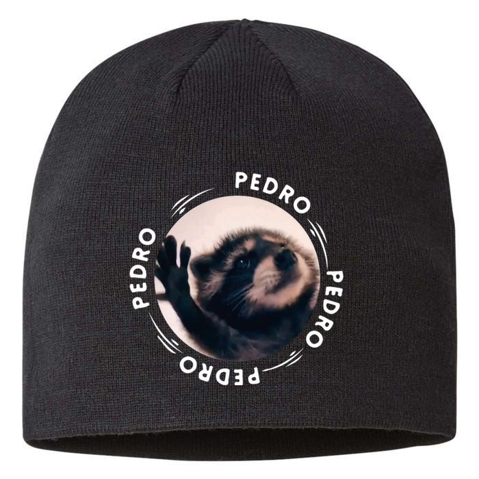 Pedro Dancing Raccoon Pedro Pedro Dancing Raccoon Meme Sustainable Beanie