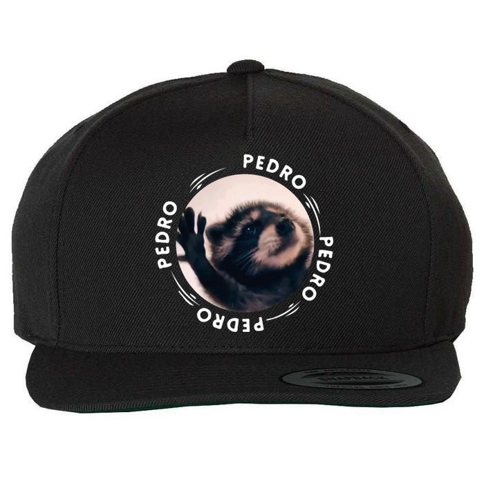 Pedro Dancing Raccoon Pedro Pedro Dancing Raccoon Meme Wool Snapback Cap