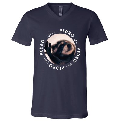 Pedro Dancing Raccoon Pedro Pedro Dancing Raccoon Meme Funny V-Neck T-Shirt