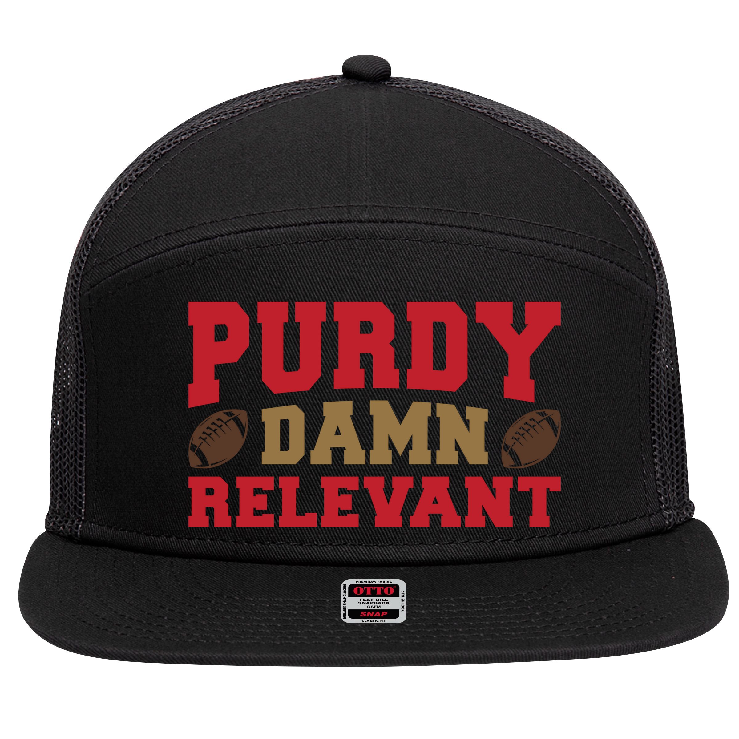 Purdy Damn Relevant San Francisco Football 7 Panel Mesh Trucker Snapback Hat