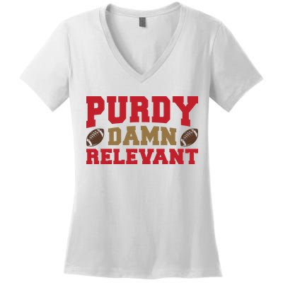 Purdy Damn Relevant San Francisco Football Women's V-Neck T-Shirt