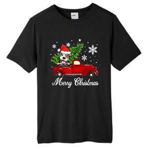 Pitbull Dog Riding Red Truck Christmas Decorations Pajama Sweatshirt Tall Fusion ChromaSoft Performance T-Shirt